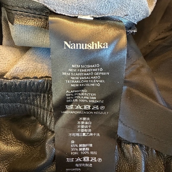 Nanushka Odessa Vegan Leather Wide Leg Pants L - Picture 8 of 8